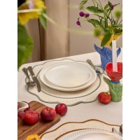 Салфетка под приборы anemone из коллекции trendy ruffles, D38 см, серый