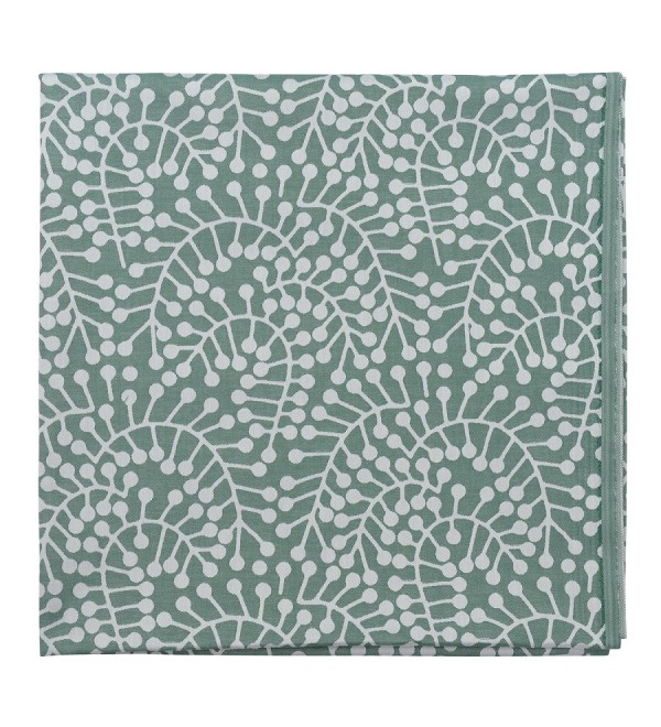 Скатерть из хлопка зеленого цвета с рисунком Спелая смородина, scandinavian touch, 180х180см