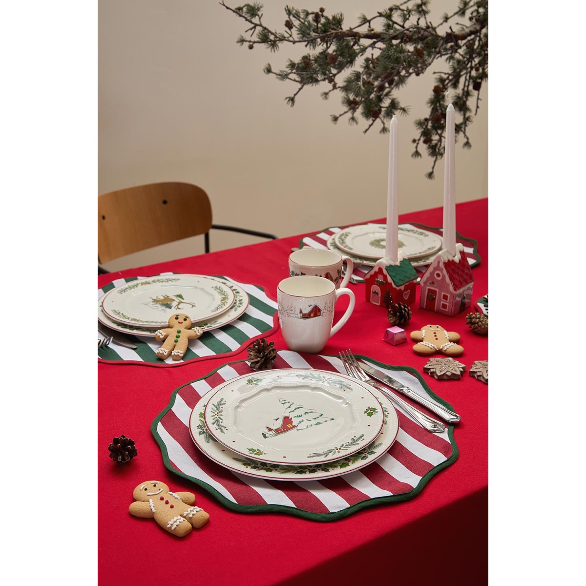 Набор из четырех тарелок nordic winter из коллекции new year essential, D23 см