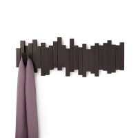 Вешалка настенная sticks, 49,3 см, эспрессо, 5 крючков