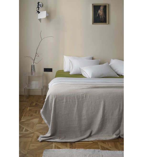 Набор наволочек из сатина из коллекции meditation, olive, 70х70 см