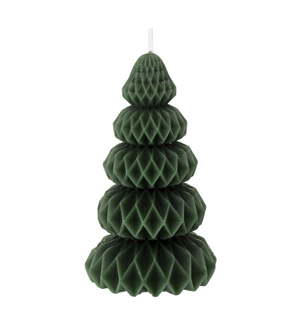 Свеча декоративная origami зеленого цвета из коллекции new year essential, 19 см