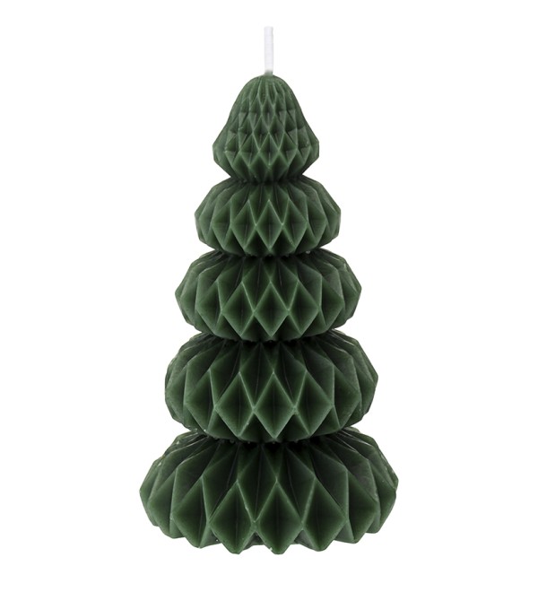 Свеча декоративная origami зеленого цвета из коллекции new year essential, 19 см