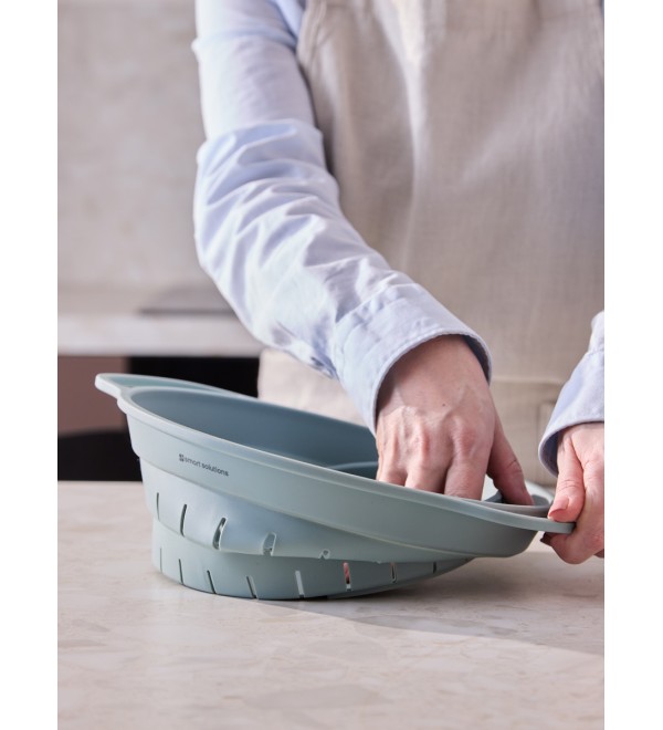 Дуршлаг складной силиконовый smart helper, D25,5 см, шалфей