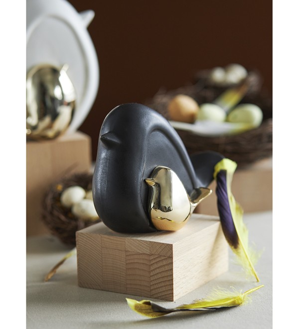 Декор из фарфора black birdie из коллекции essential, 14,5х6x10 см
