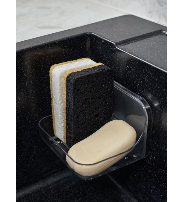 Набор губок для посуды из целлюлозы и кокосового волокна eco sponge, черные, 6 шт.