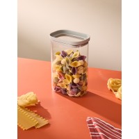 Банка для хранения прямоугольная vacuum glass, 1,25 л, светло-серая