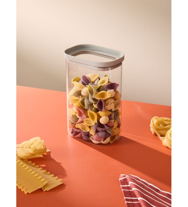 Банка для хранения прямоугольная vacuum glass, 1,25 л, светло-серая