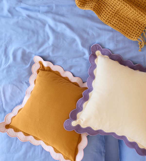 Чехол на подушку с контрастным кантом зеленого цвета из коллекции trendy ruffles, 40х40 см