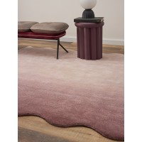 Ковер из шерсти over horizon цвета марсала из коллекции trendy ruffles, 200х300 см