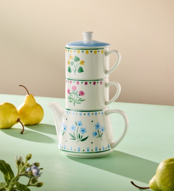 Набор из чайника и двух чашек 