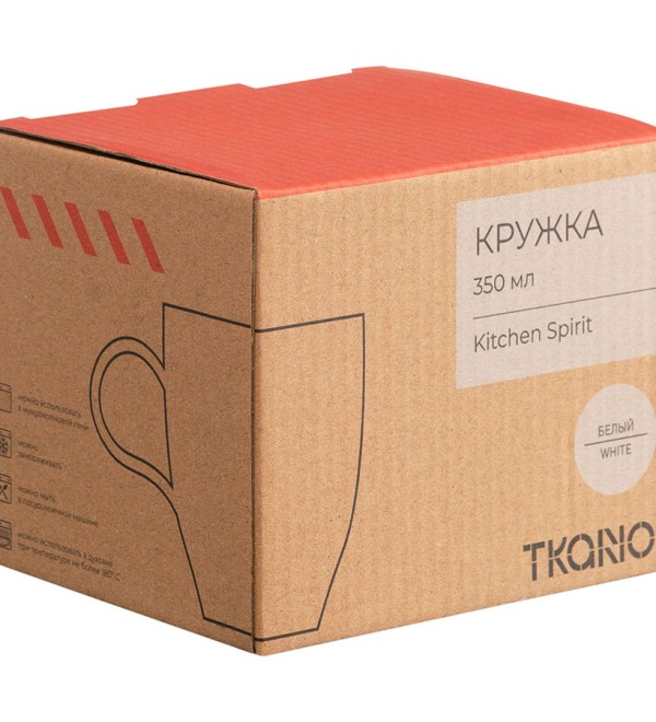 Кружка из фарфора белого цвета из коллекции kitchen spirit, 350 мл