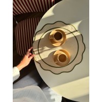 Салфетка под приборы anemone из коллекции trendy ruffles, D38 см, оливковый