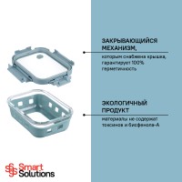Контейнер для запекания, хранения и переноски продуктов в чехле, 640 мл, синий