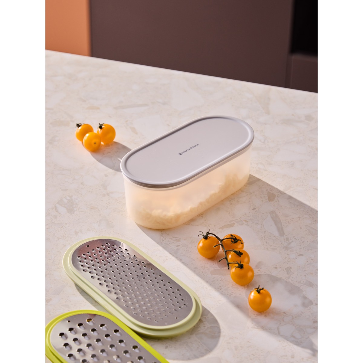 Терка с контейнером и крышкой smart helper, 20х10х9,5 см