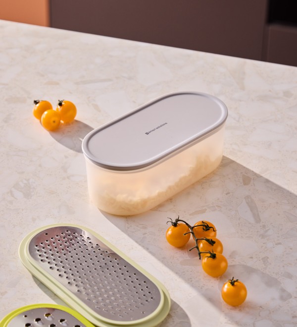 Терка с контейнером и крышкой smart helper, 20х10х9,5 см