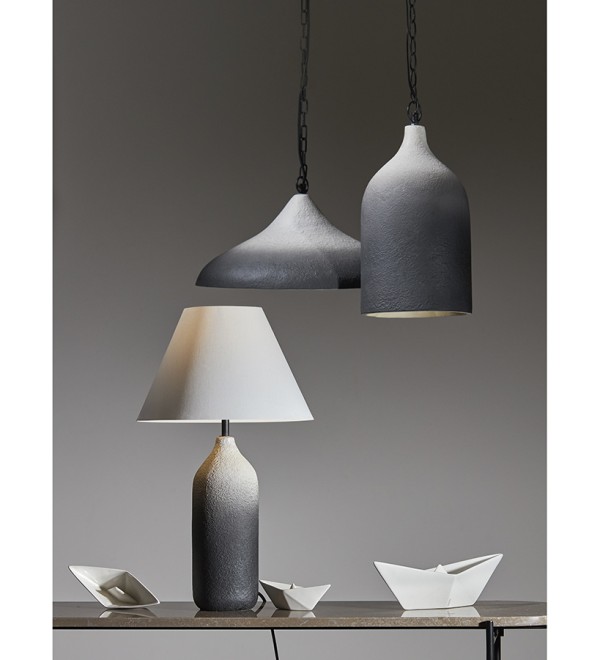 Светильник подвесной sustainable collection, D44х19 см, черный/белый
