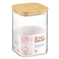 Банка для хранения smart solutions с крышкой из бамбука, 1100 мл