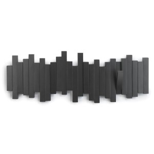 Вешалка настенная sticks, 49,3 см, черная, 5 крючков