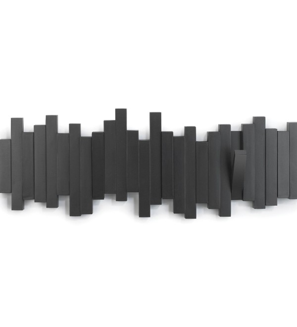 Вешалка настенная sticks, 49,3 см, черная, 5 крючков