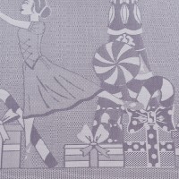 Скатерть из хлопка фиолетово-серого цвета с рисунком Щелкунчик, new year essential, 180х260см