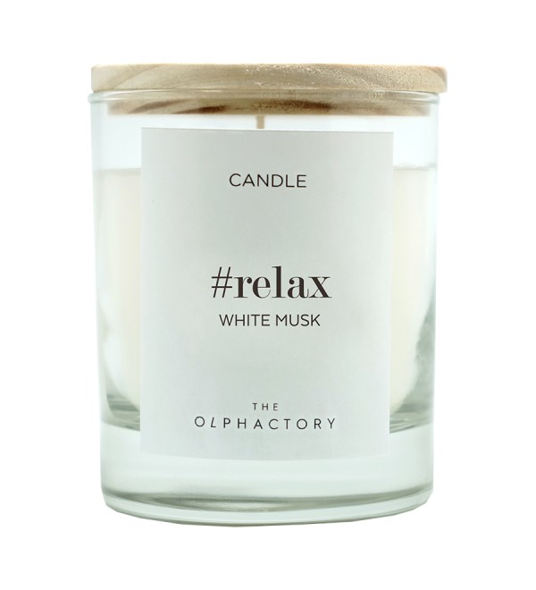 Свеча ароматическая the olphactory, relax, white musk, 40 ч