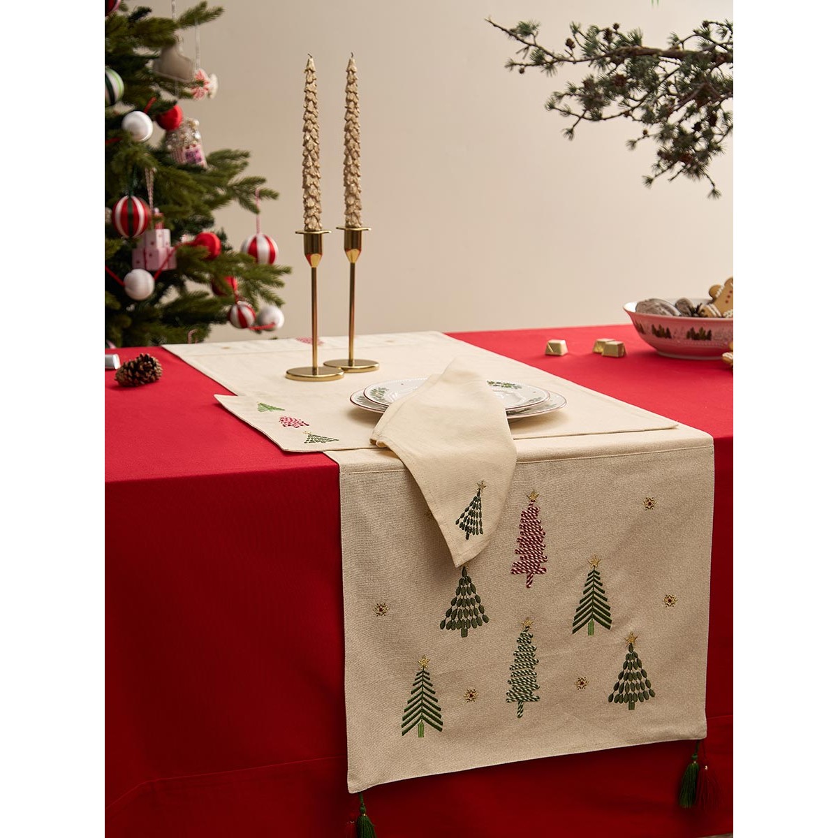 Скатерть из хлопка из коллекции new year essential, 170х250 см
