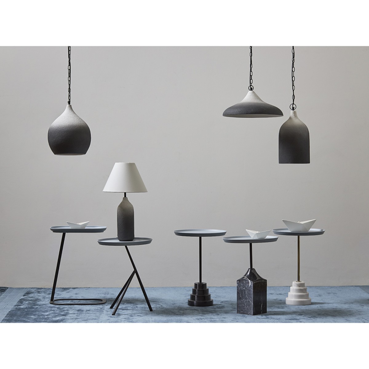 Светильник подвесной sustainable collection, D44х19 см, черный/белый