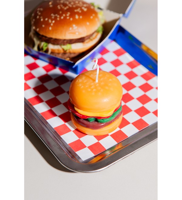 Свеча fast food, burger, 6 см