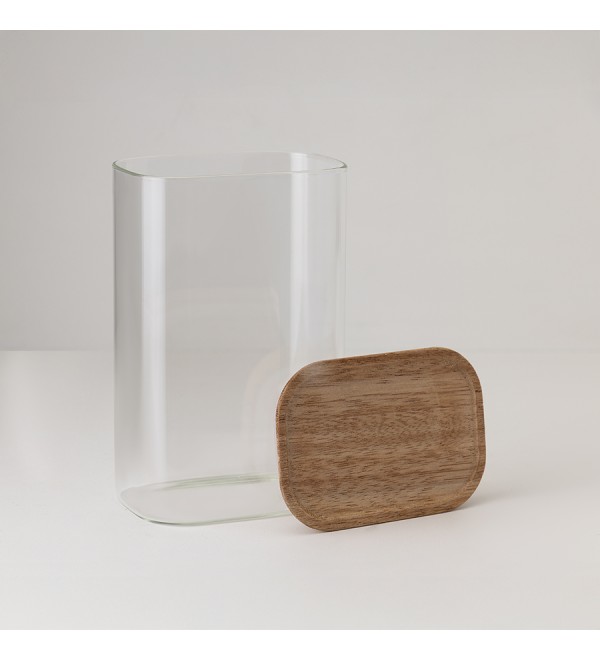 Банка для хранения прямоугольная glass acacia, 1,3 л