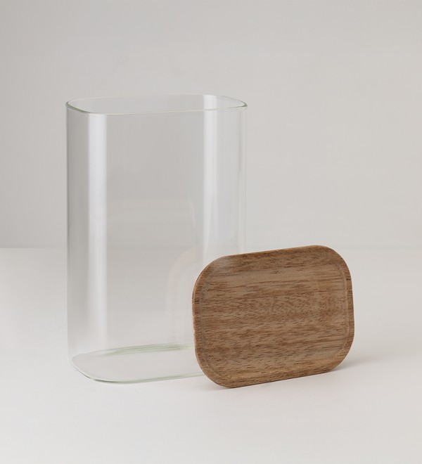 Банка для хранения прямоугольная glass acacia, 1,3 л