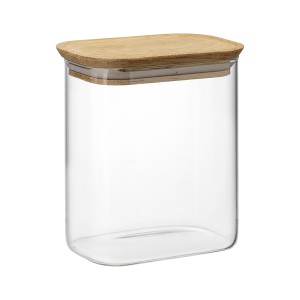 Банка для хранения прямоугольная glass acacia, 950 мл