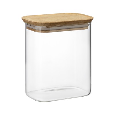 Банка для хранения прямоугольная glass acacia, 950 мл