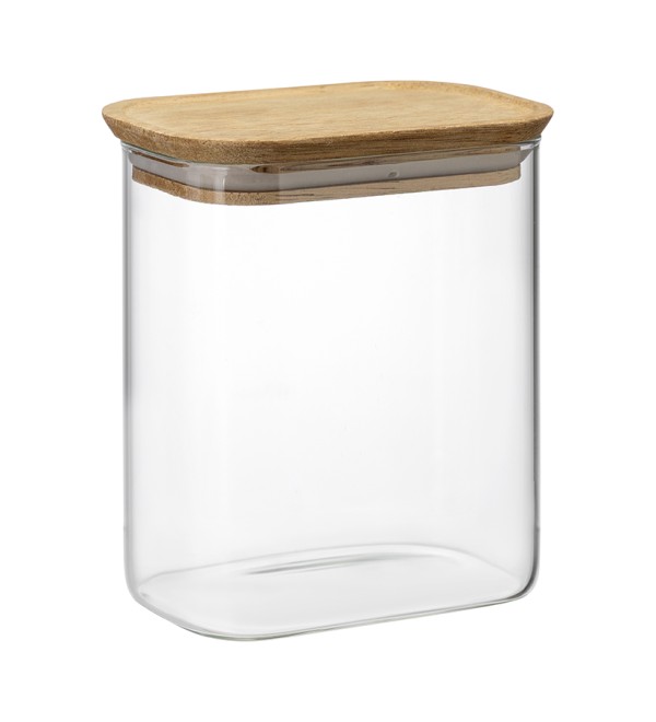 Банка для хранения прямоугольная glass acacia, 950 мл