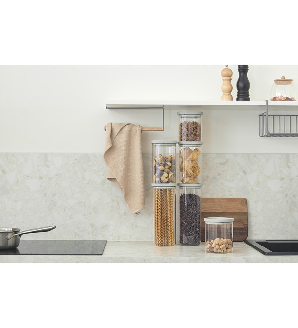 Банка для хранения квадратная vacuum glass, 2 л, светло-серая
