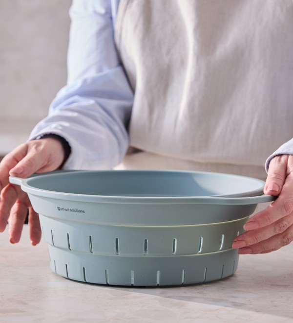 Дуршлаг складной силиконовый smart helper, D25,5 см, шалфей