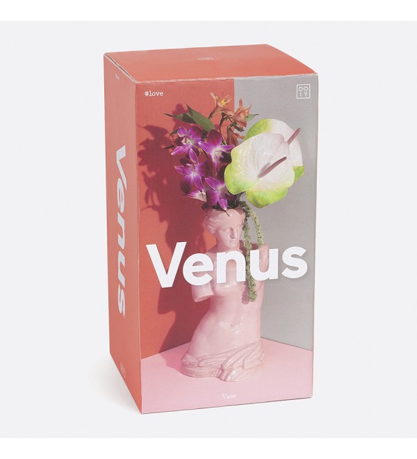 Ваза для цветов venus, 31 см, розовая