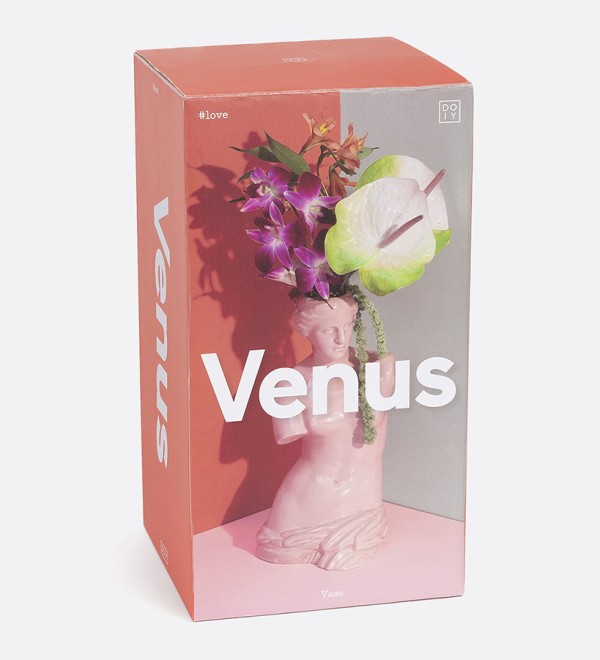 Ваза для цветов venus, 31 см, розовая