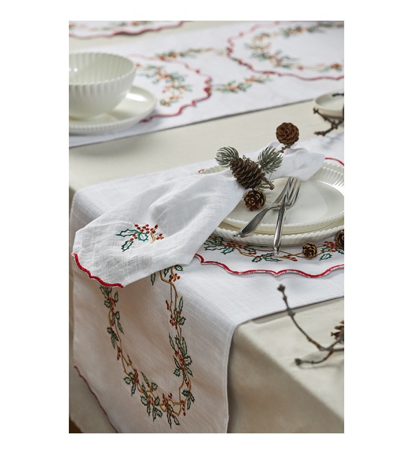 Дорожка на стол festive wreath из коллекции new year essential, 45х150 см