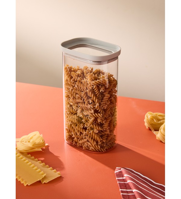 Банка для хранения прямоугольная vacuum glass, 1,5 л, светло-серая