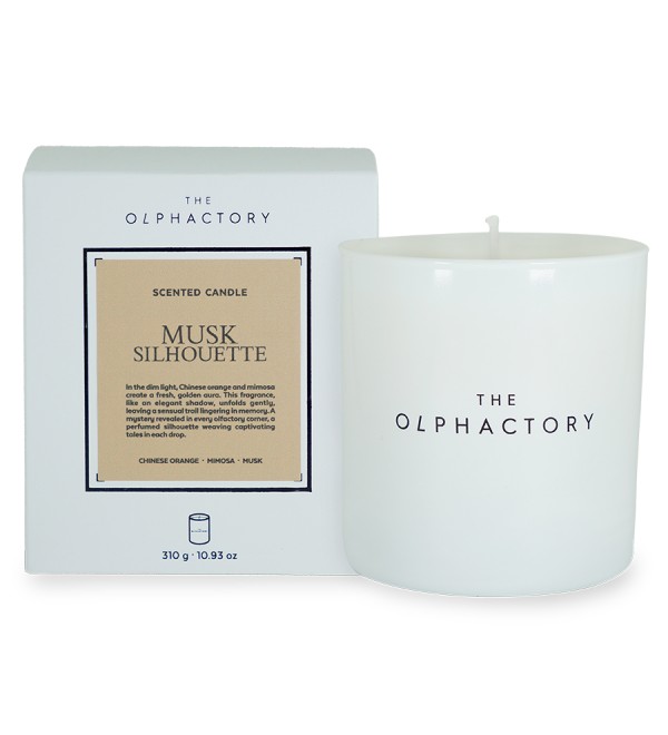 Свеча ароматическая the olphactory, white insignia, musk silhouette, 60 ч