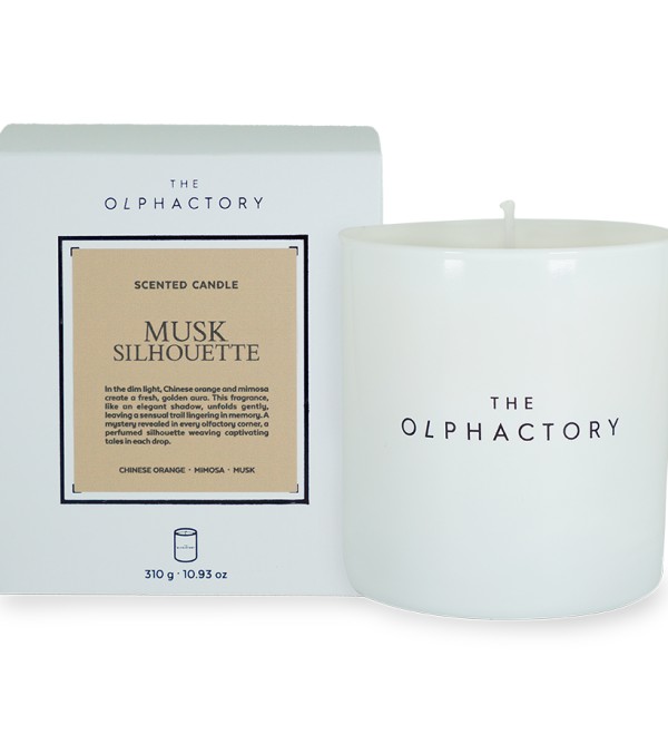 Свеча ароматическая the olphactory, white insignia, musk silhouette, 60 ч