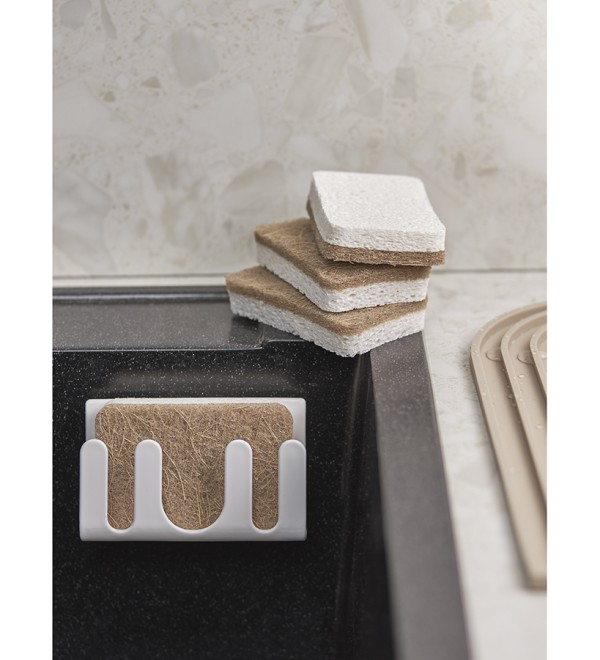Набор губок для посуды из целлюлозы и кокосового волокна eco sponge, белые, 6 шт.