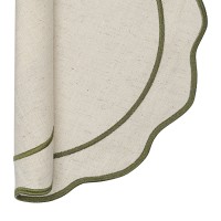 Салфетка под приборы anemone из коллекции trendy ruffles, D38 см, оливковый