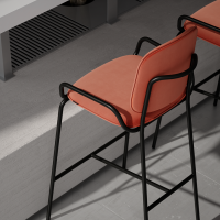 Стул барный ror, 2 frame, велюр, черный/темно-красный