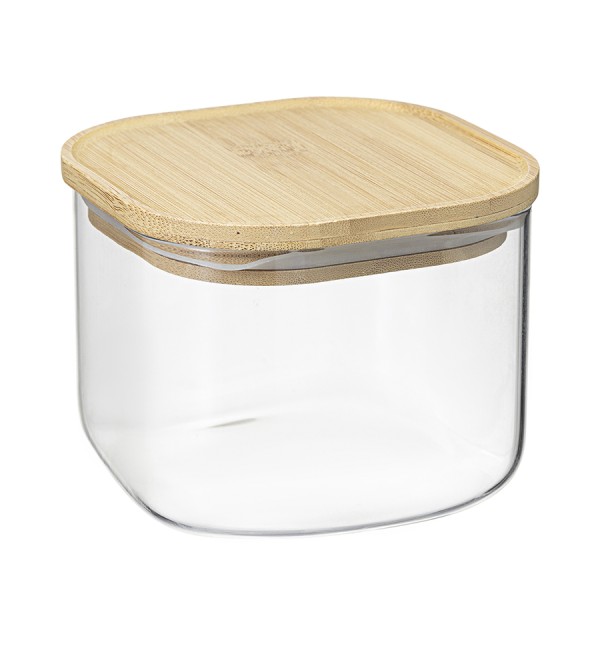 Банка для хранения квадратная glass bamboo,1 л