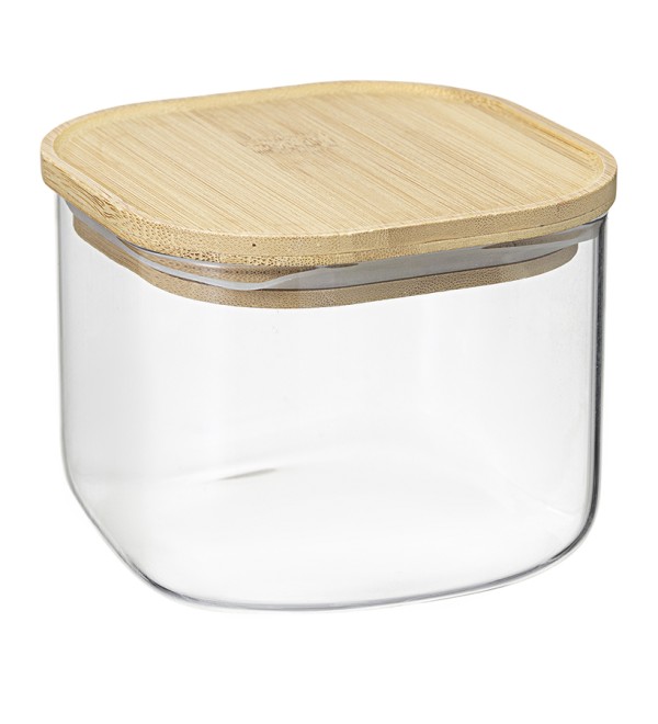 Банка для хранения квадратная glass bamboo,1 л