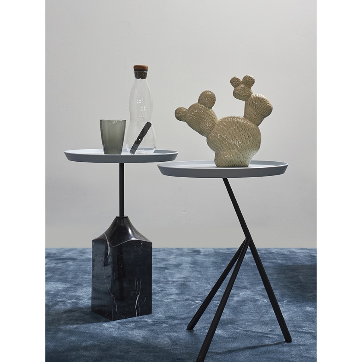Столик кофейный sustainable collection, D38 см, серый/черно-белый