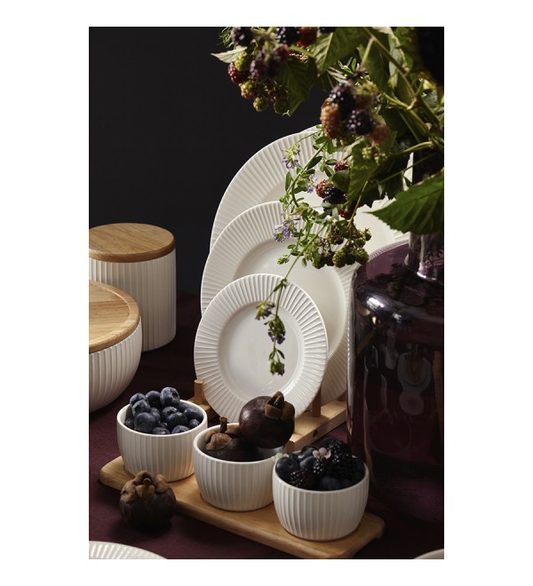 Набор из 3 чаш на деревянной подставке soft ripples, dual glazing, 200 мл