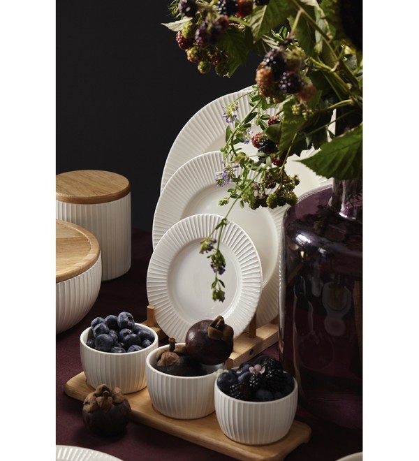 Набор из 3 чаш на деревянной подставке soft ripples, dual glazing, 200 мл